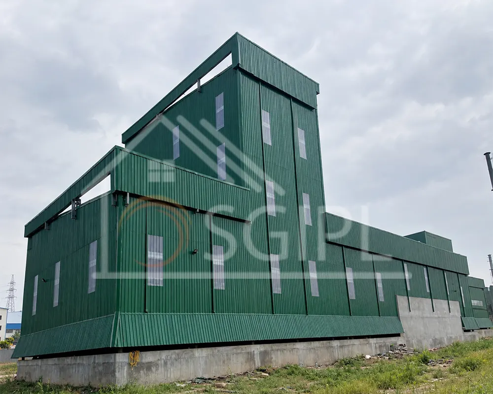 Multi-tier industrial building with metal cladding